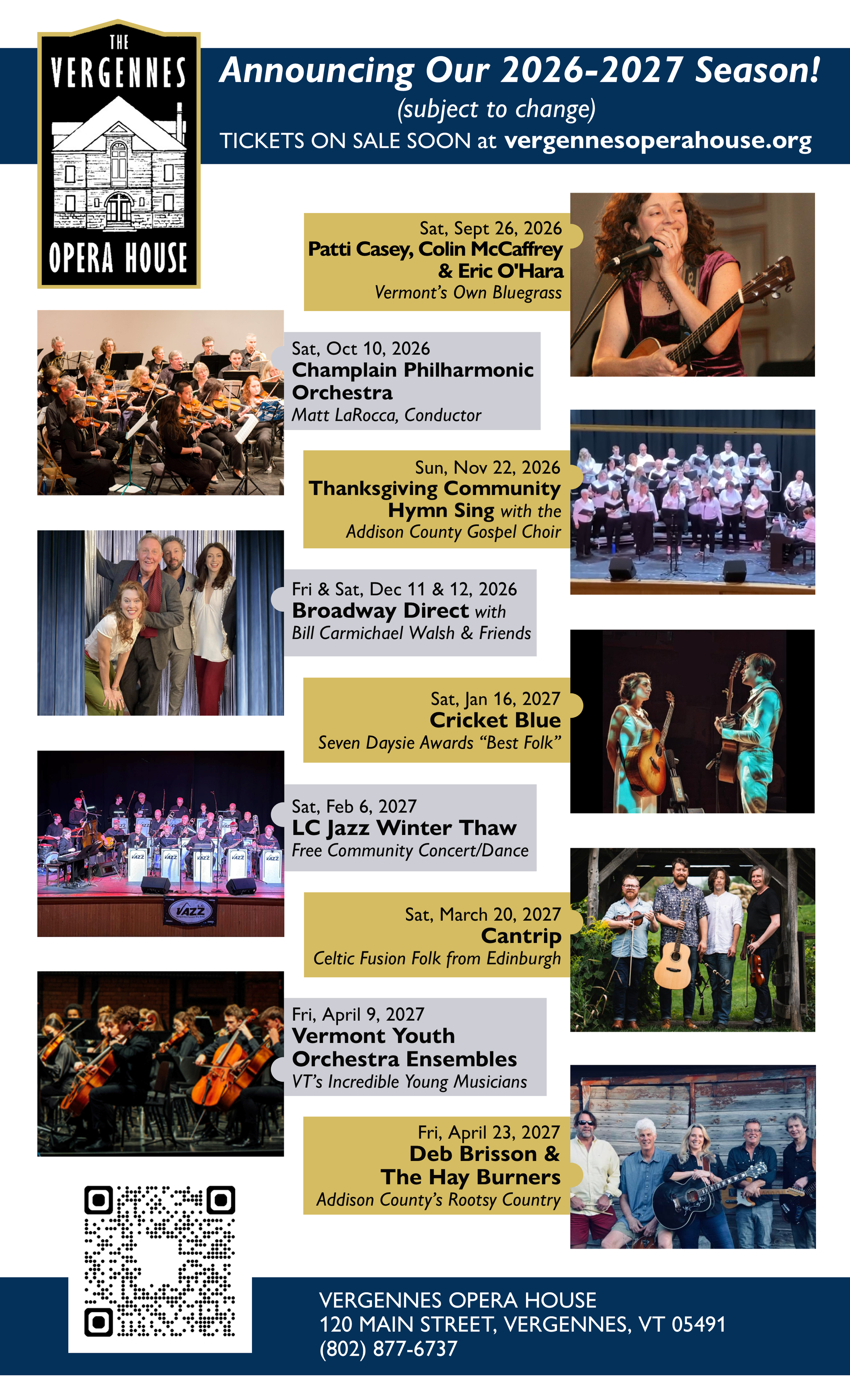 EVENTS — Vergennes Opera House